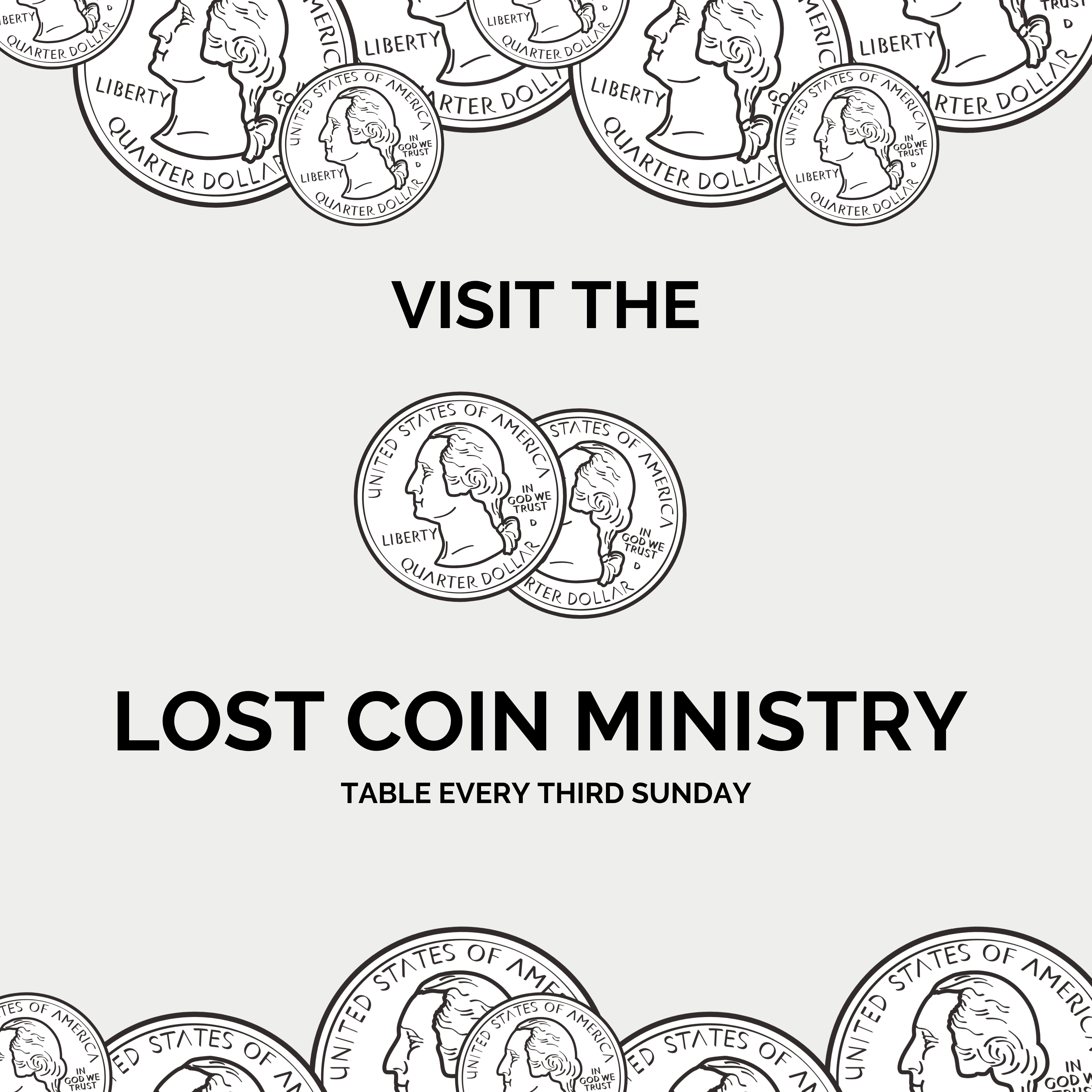 Lost Coin Ministry · Welcome Center Table